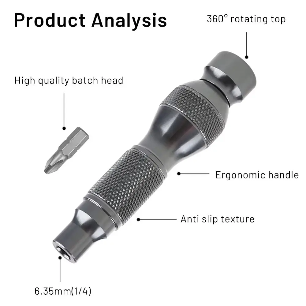อลูมิเนียมอัลลอยด์ 6.35 มม.Bits Holder Ergonomic Magnetic Mini ไขควง Bits Holding Bar แท่งต่อขยายที่ทนทาน