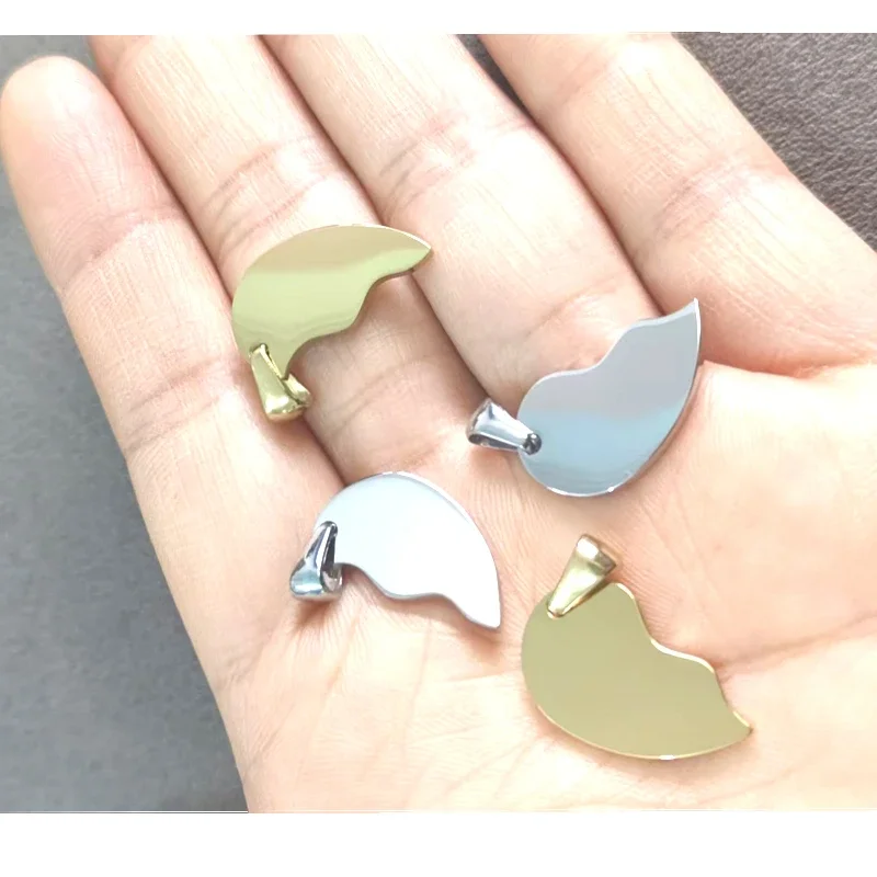 20pairs Lot Heart Shape Charms 304 Stainless Steel Mirror Polish Pendant For DIY Necklace Jewelry