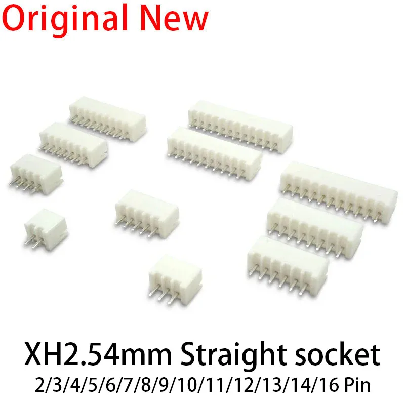 XH2.54mm straight pin Header 2/3/4/5/6/7/8/9/10/11/12/13/14/16P pin XH-A wire Connector XH2.54 pitch spacing 180 angle PCB Car