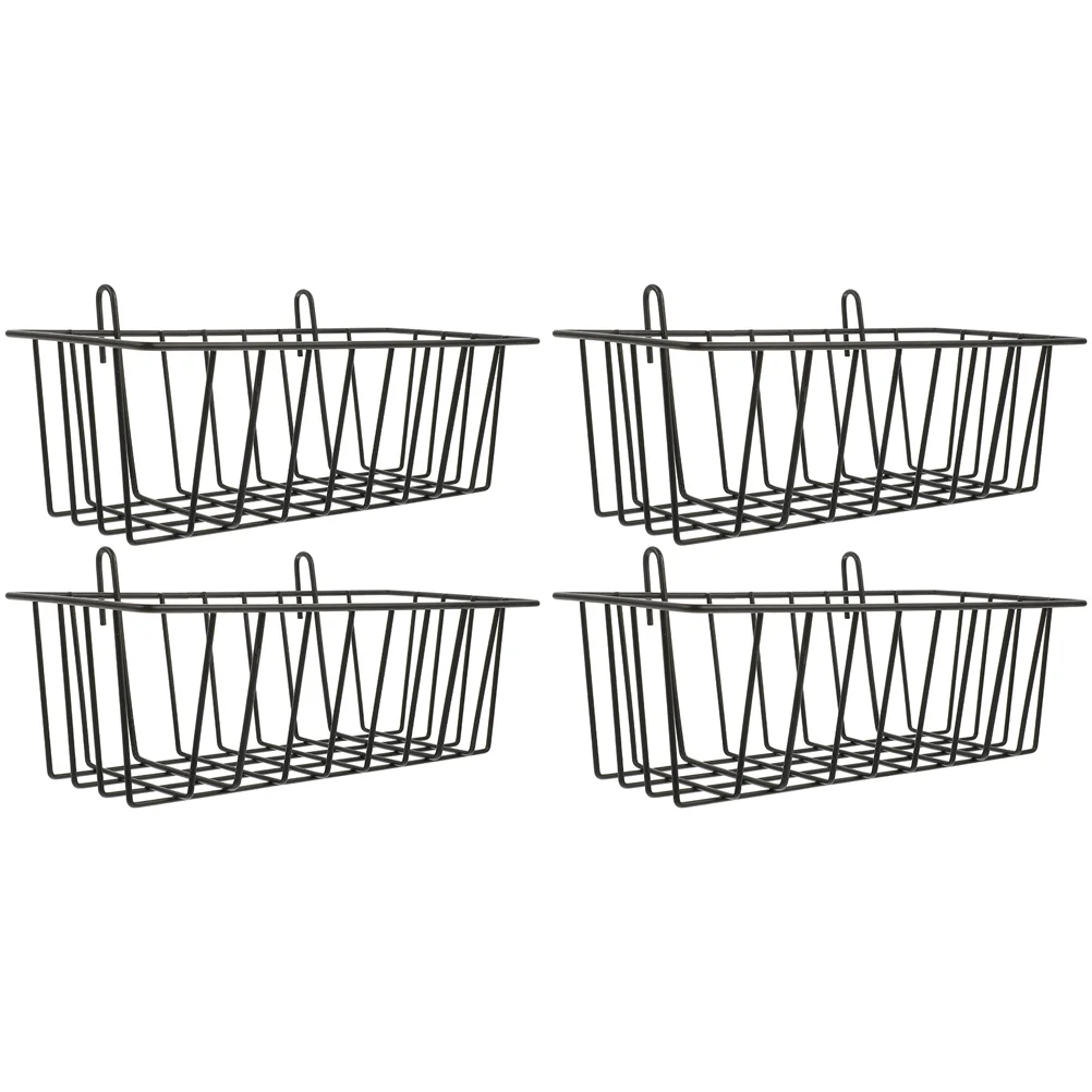 

4pcs Rabbit Hay Feeder Metal Cage Rack Black Durable Reusable Bunny Feeder Hamster Supplies Small Animals Feeding Accessories