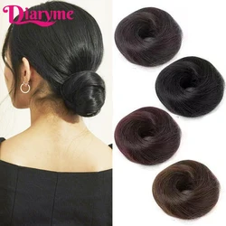 Elastic Rubber Band Fake Hair Bun Synthetic Straight Chignon Clip In On Hair Tail Extension Updo Hair Bun Hair Piece For Women