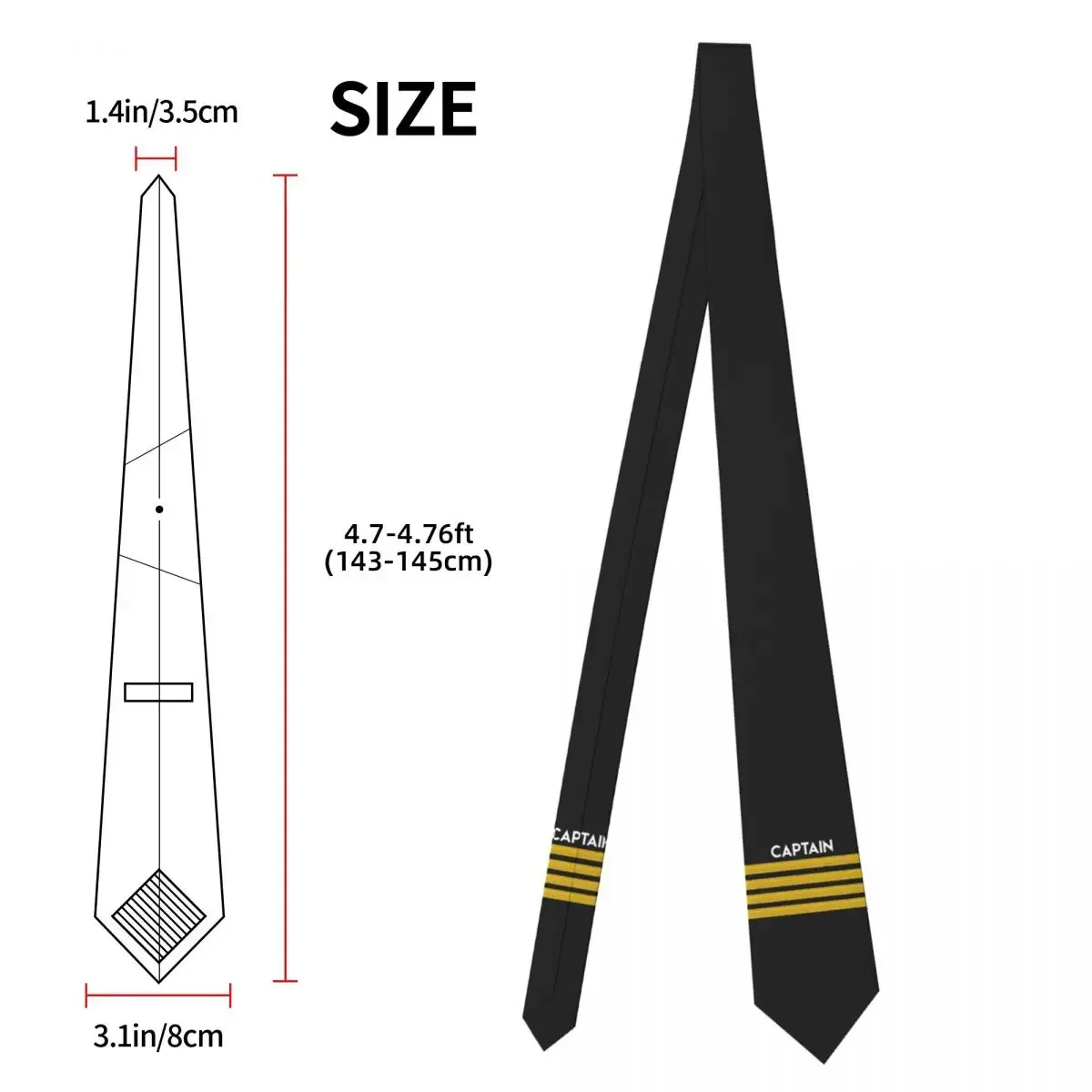 カスタムキャプテンストライプ肩章ネクタイ男性プリントネクタイ航空飛行機パイロット用ウェディングパーティーメンズシルクネクタイ