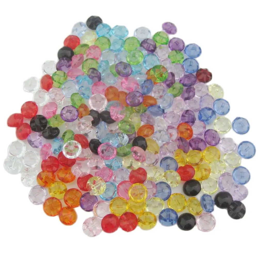 NBNNKV 50Pcs 11.5MM Round Clear Knot Buttons For Sweater Sewing Supplies Tailor Accessories