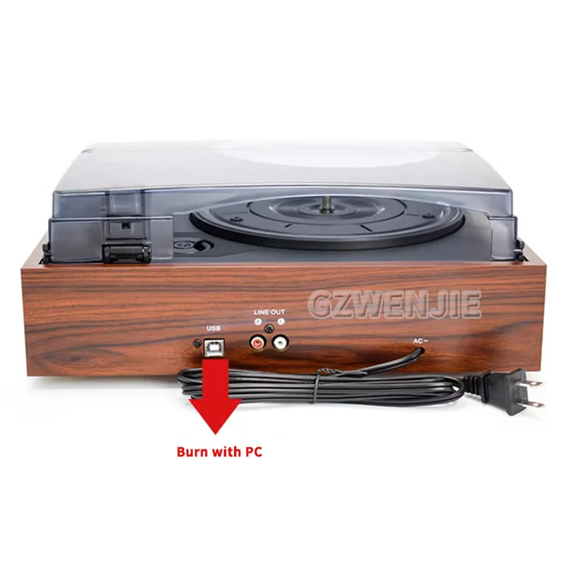 Retro Vinyl Record Player Record Player with Dustproof Cover Classic Nostalgic Style Record Player EU/US Plug Record Player - Image 6