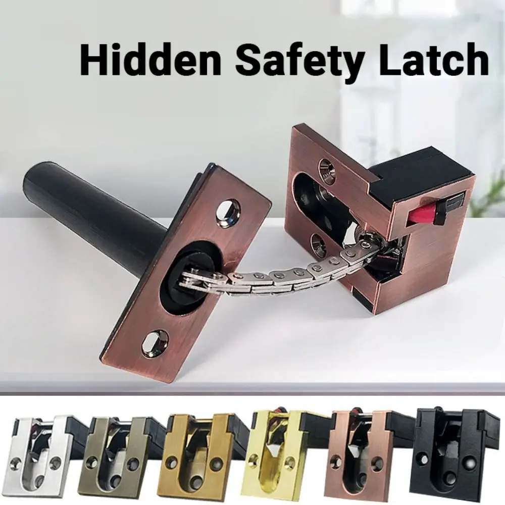 

Противоугонный дверной цепной замок из алюминиевого сплава, сверхмощная скрытая защитная цепь, простая установка, выдвижная цепь, защитный дверной замок