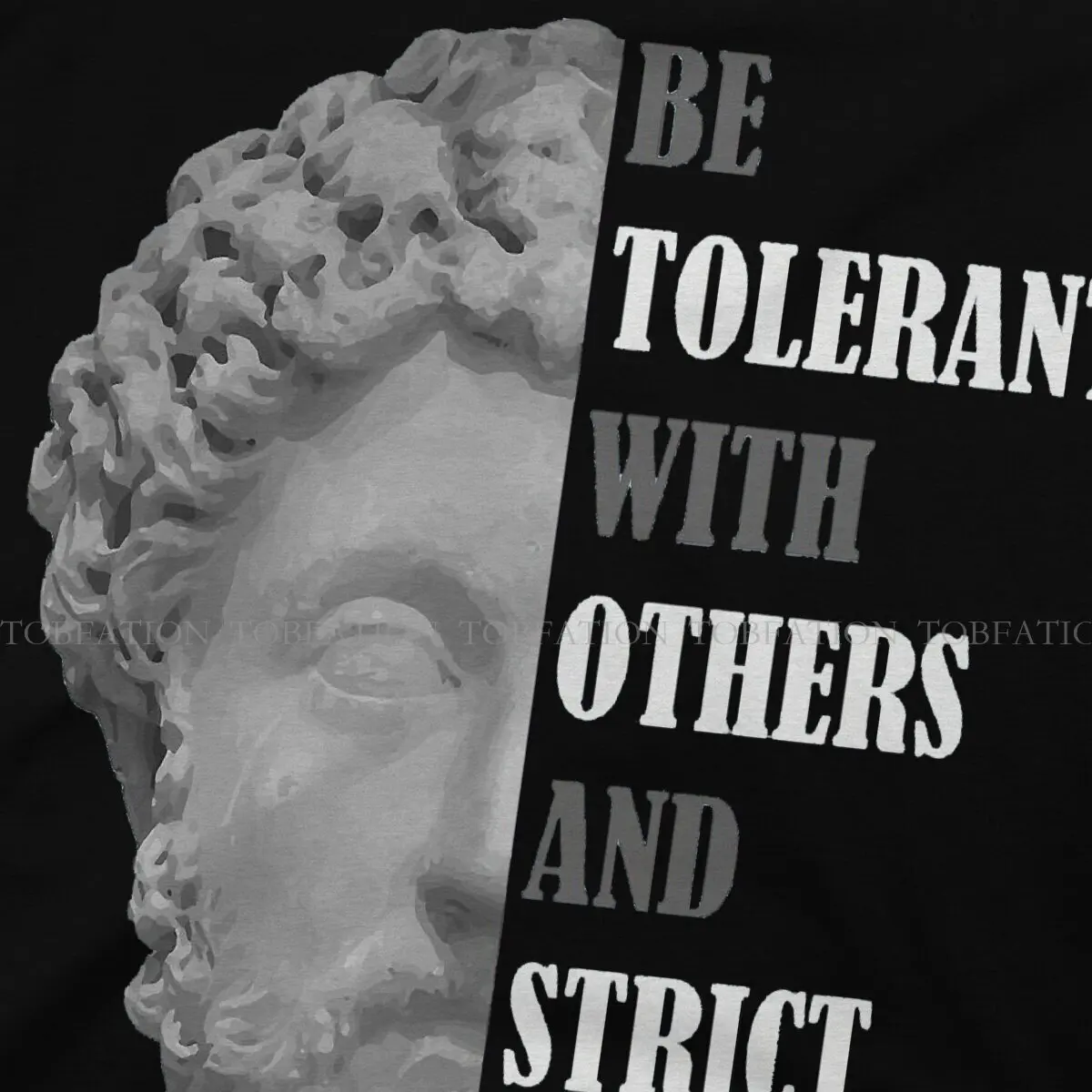 Stoicism Quote Stoic Philosophy Round Collar TShirt Seneca The Artist Pure Cotton Classic T Shirt Men Tops Fashion