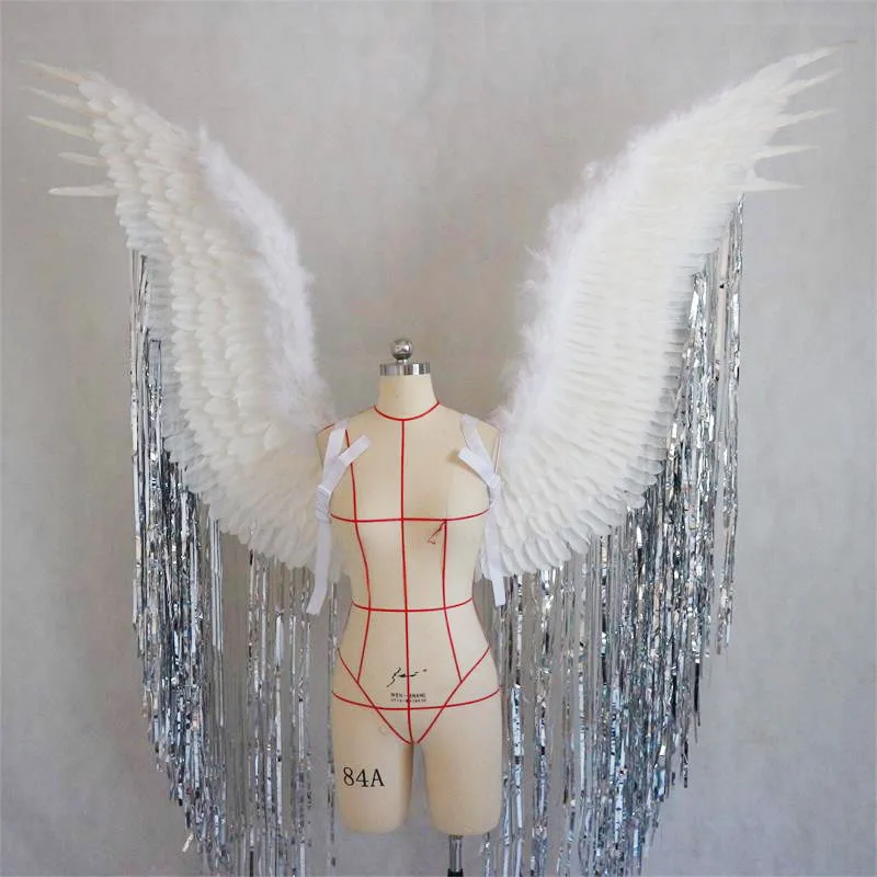 White adult large fashion show Festival Party props adorn angel wings