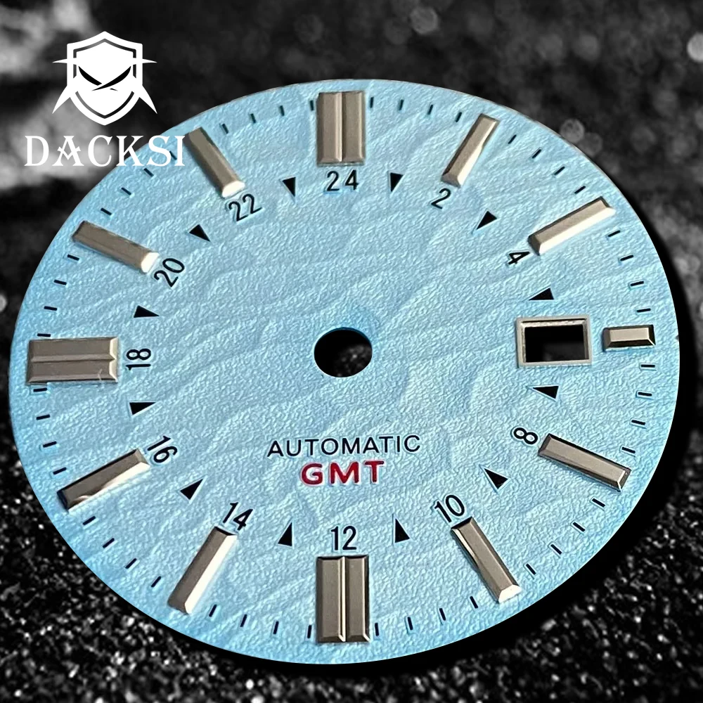 DACKSI Fit for NH35 Movement Luminous 33.5mm Sterile Automatic Watch Dial Face Hands Set Date Window Wristwatch Parts Accessorie