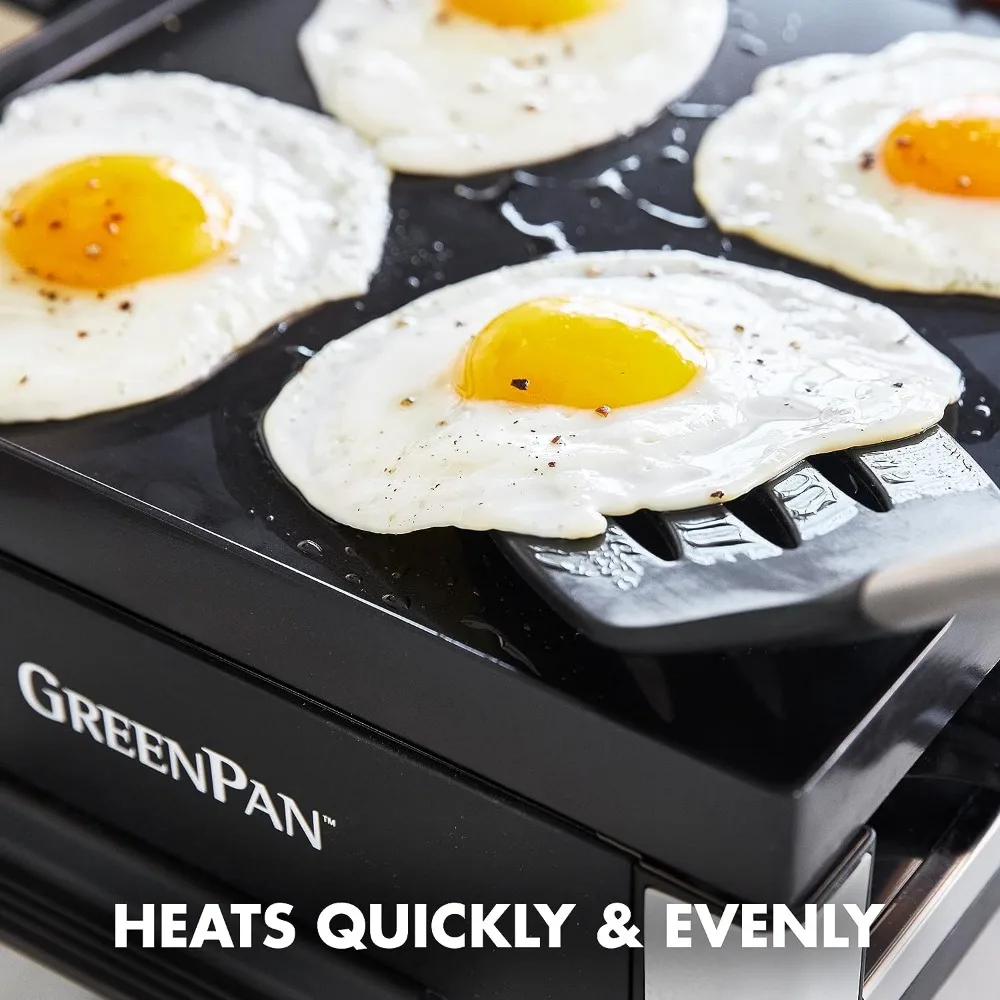 Healthy Ceramic Nonstick, 3-in-1 Reversible Grill, Griddle & Raclette, PFAS-Free, Serves up to 8 People for Parties &Family Fun