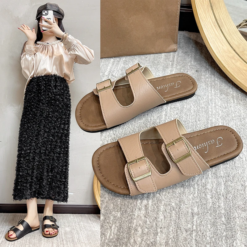 

Новинка 2025 года, модные летние регулируемые мягкие шлепанцы, удобные женские тапочки на плоской подошве, легкие нескользящие тапочки