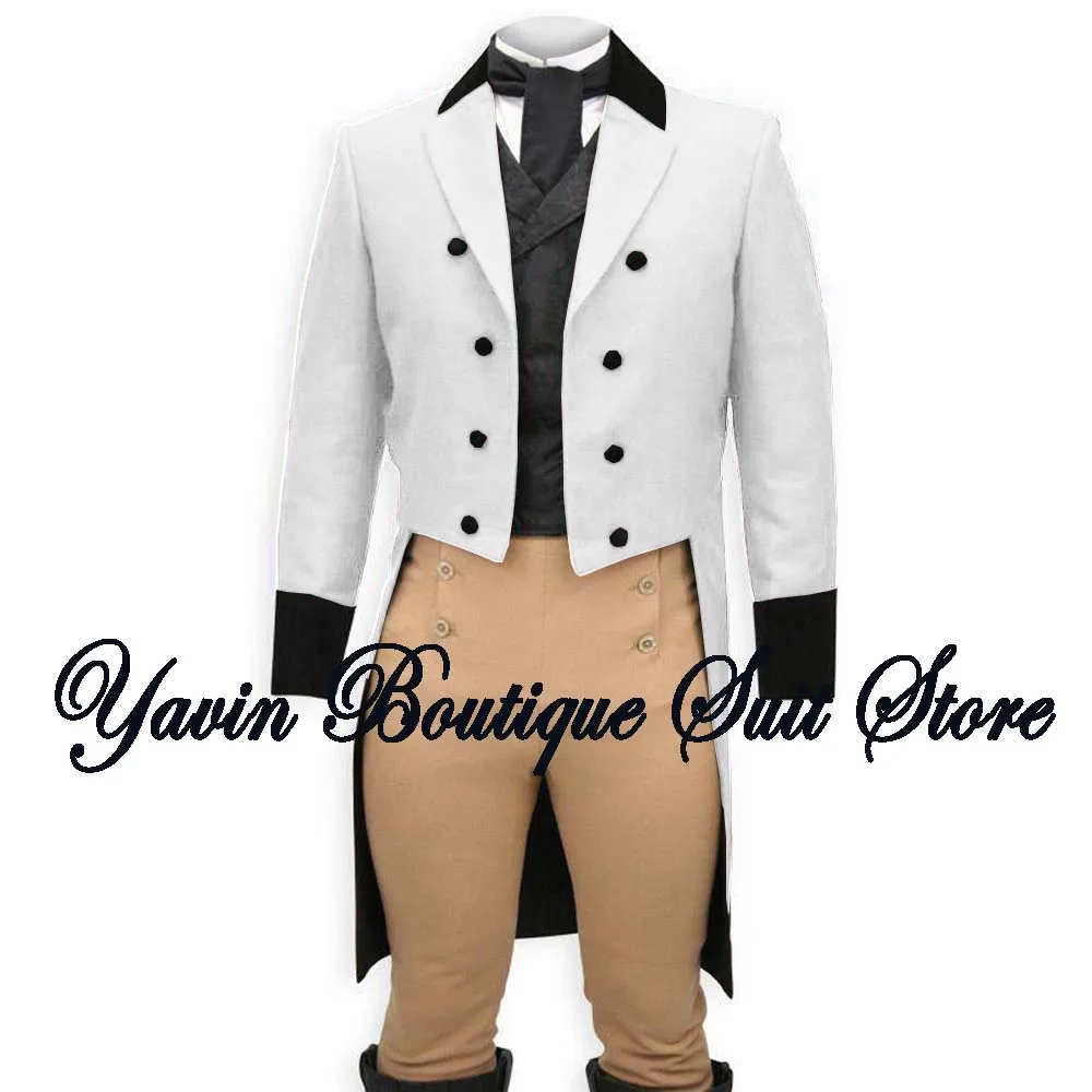 Men's 3 Piece Suit Swallow Tailed Coat Slim Fit One Breasted Tailcoat for Wedding Prom Dinner Party Blazer Pants Set