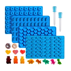 6-piece silicone candy mold set DIY ice cream cake dinosaur/bear/heart-shaped and mini donut Valentine's Day baking mold party