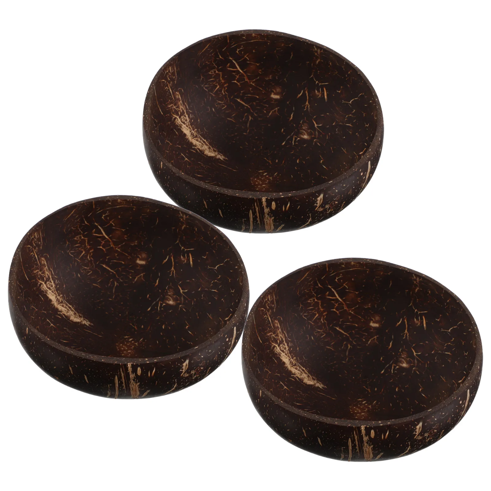 

3 Pcs Coconut Shell Bowl Shells Candy Dishes Decorative Snack Serving Coconuts Food Holder