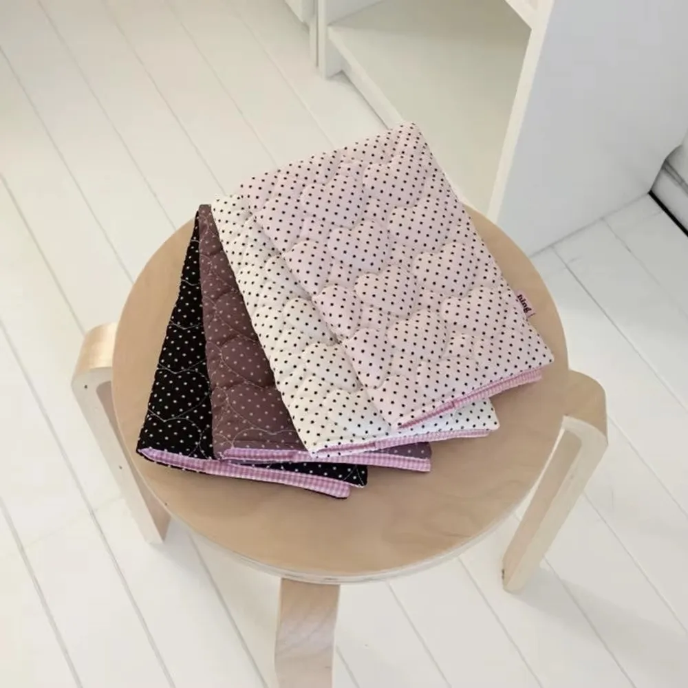 Cute Quilted Cotton A5 Book Cover Dopamine Washable Notebook Sleeve Polka Dot Pattern Bookcase Protector Students Stationery