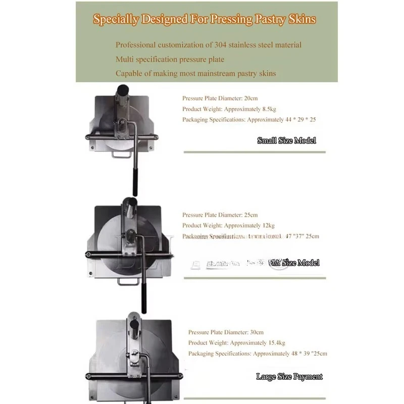 New Chapati Pressing Pastry Pres Manual Pizza Dough Machine Dough Flattening Press Dough Roller Sheeter