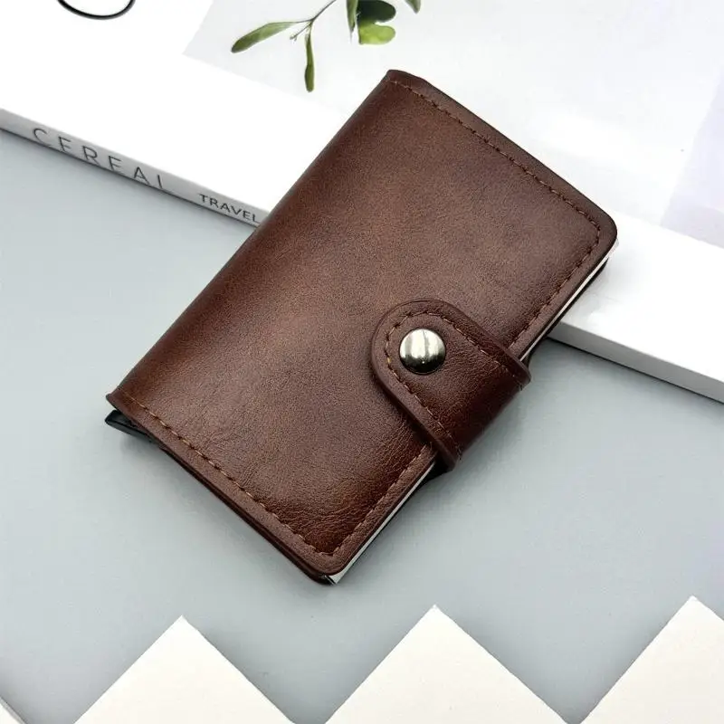Minimalist RFID Credit Card Holder Luxury Small Metal Smart Wallet for Men Business Anti-Scratch Daily Carry Purse