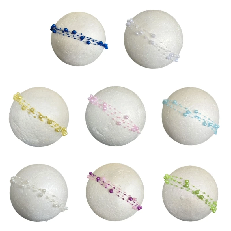 W3JF Newborns 100 Day Headband Pearls Headpiece Studio Photography Props