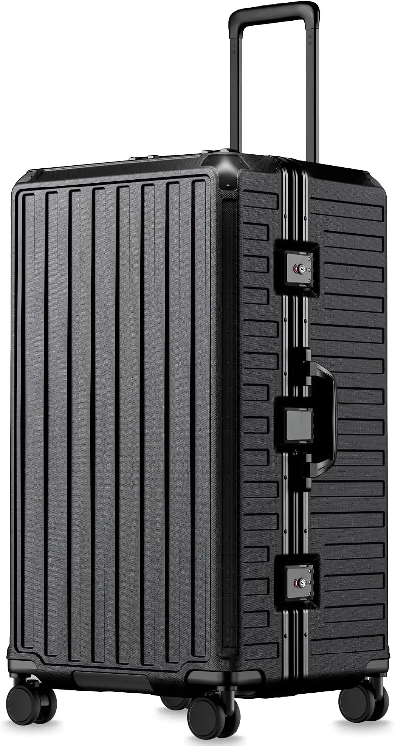 30 INCH CHECKED LUGGAGE HARD SHELL SPINNER WHEELS TSA LOCK ALUMINUM FRAME