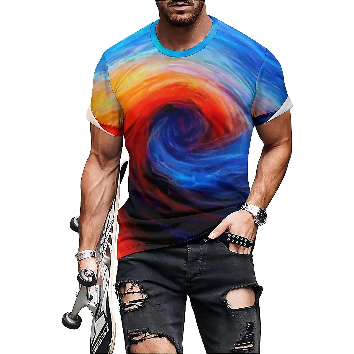 

2027 New Novelty Funny Men's 3D Printed Short-Sleeve T-Shirt - Holiday Gift Top