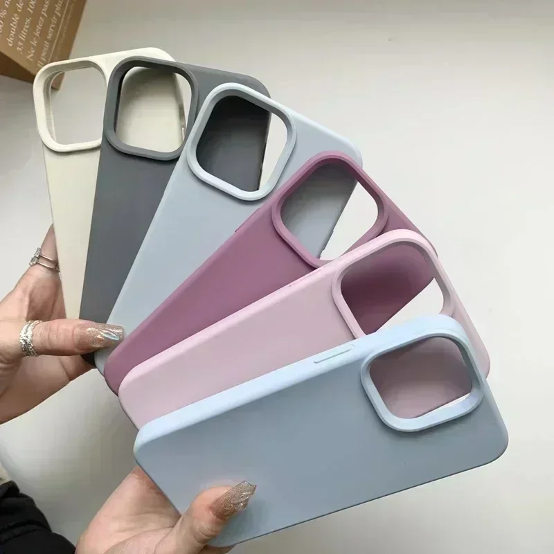 Funda de silicona líquida Original para iPhone, 15, 14, 11, 13, 12 Pro Max, Mini, XR, X, XS, 8, 7, 6 Plus, fundas de teléfono de lujo a prueba de golpes, cubierta suave