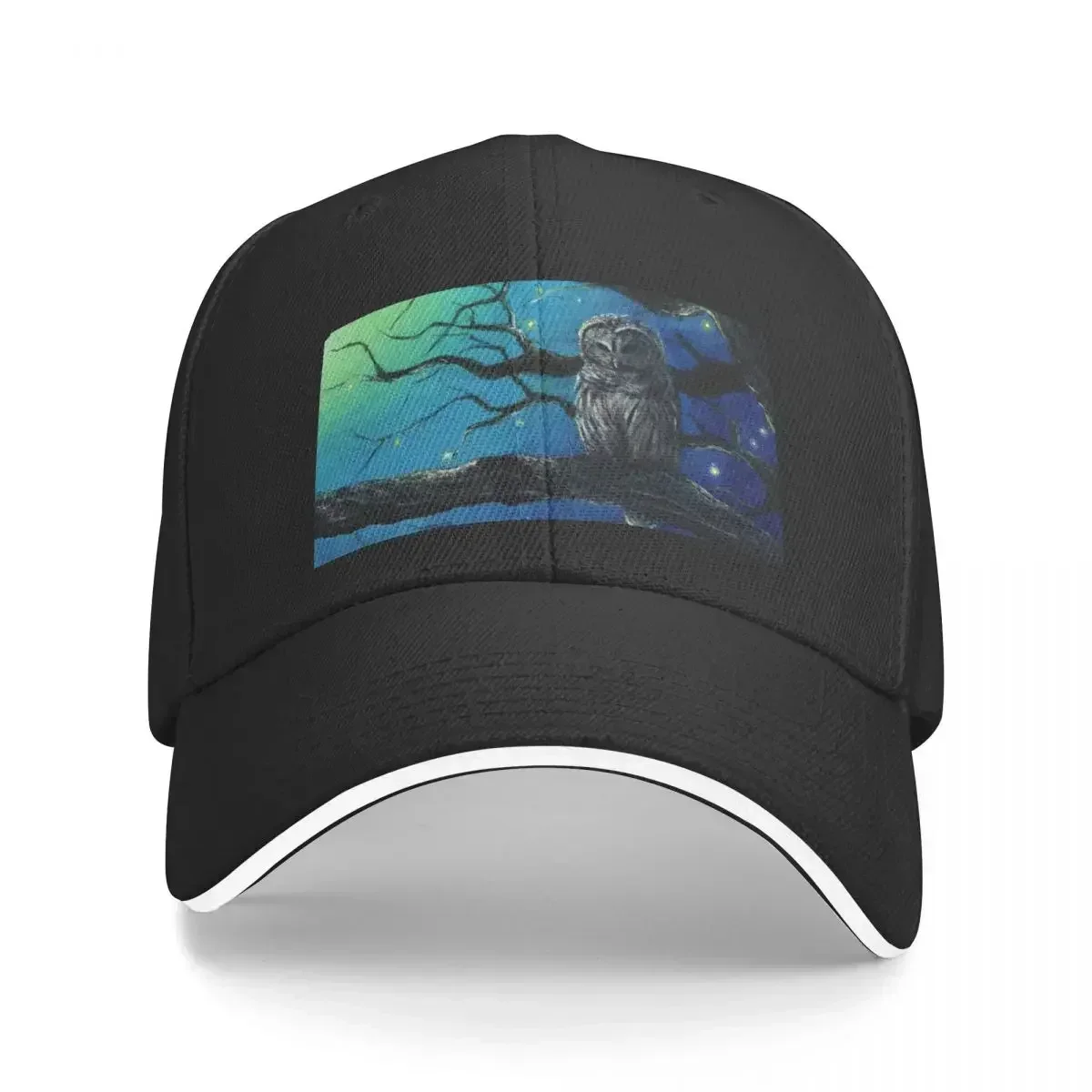 Starry Owl - Acrylic Painting Of A Magical Night Cap Casual Baseball Caps Hip Hop Summer Unisex Baseball Hats Polychromatic