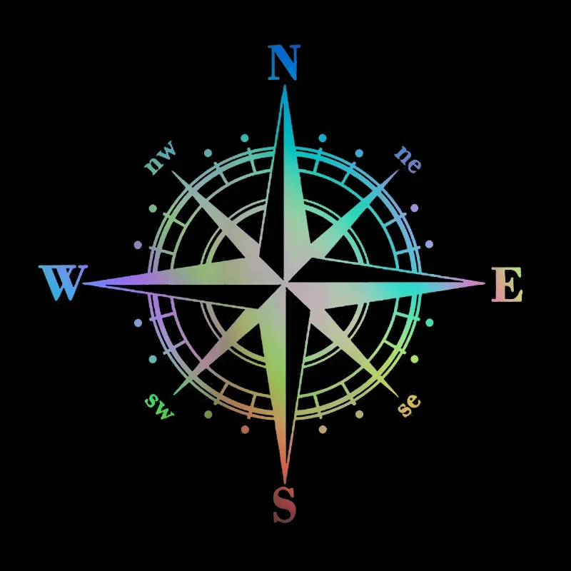 15cm Compass Sticker for Car Stickers Cover Scratches Sunscreen and Waterproof Products Decals Stylish, Personality, Cute, PVC