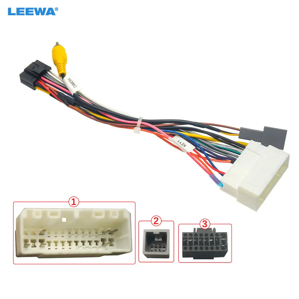 LEEWA سيارة 16pin سلك الطاقة الأسلاك تسخير محول لميتسوبيشي أوتلاندر 2021 راديو سلك تركيب رئيس وحدة # CA5927