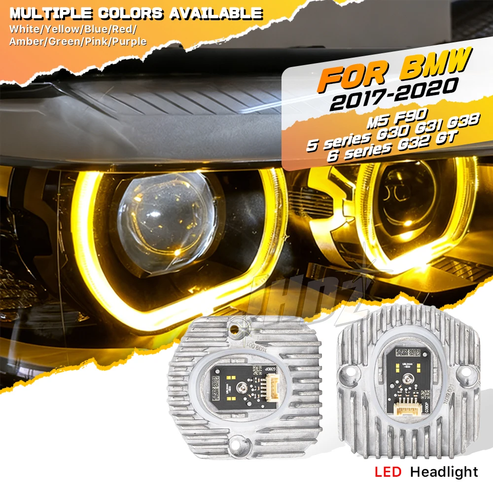 LED المصباح 63117214934 الأبيض النهار تشغيل ضوء DRL وحدة لسيارات BMW 5 سلسلة M5 F90 G30 G31 G38 G32 GT عيون الملاك الأصفر