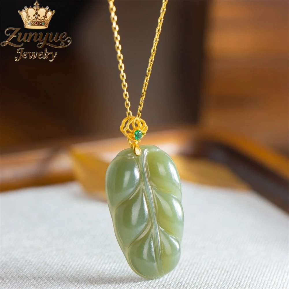 

High-End Natural Leaf Pendant Necklace Young Luxury Quality Jewelry Gift Fashion Fine Jewelry Exquisite Elegant Popular Charms