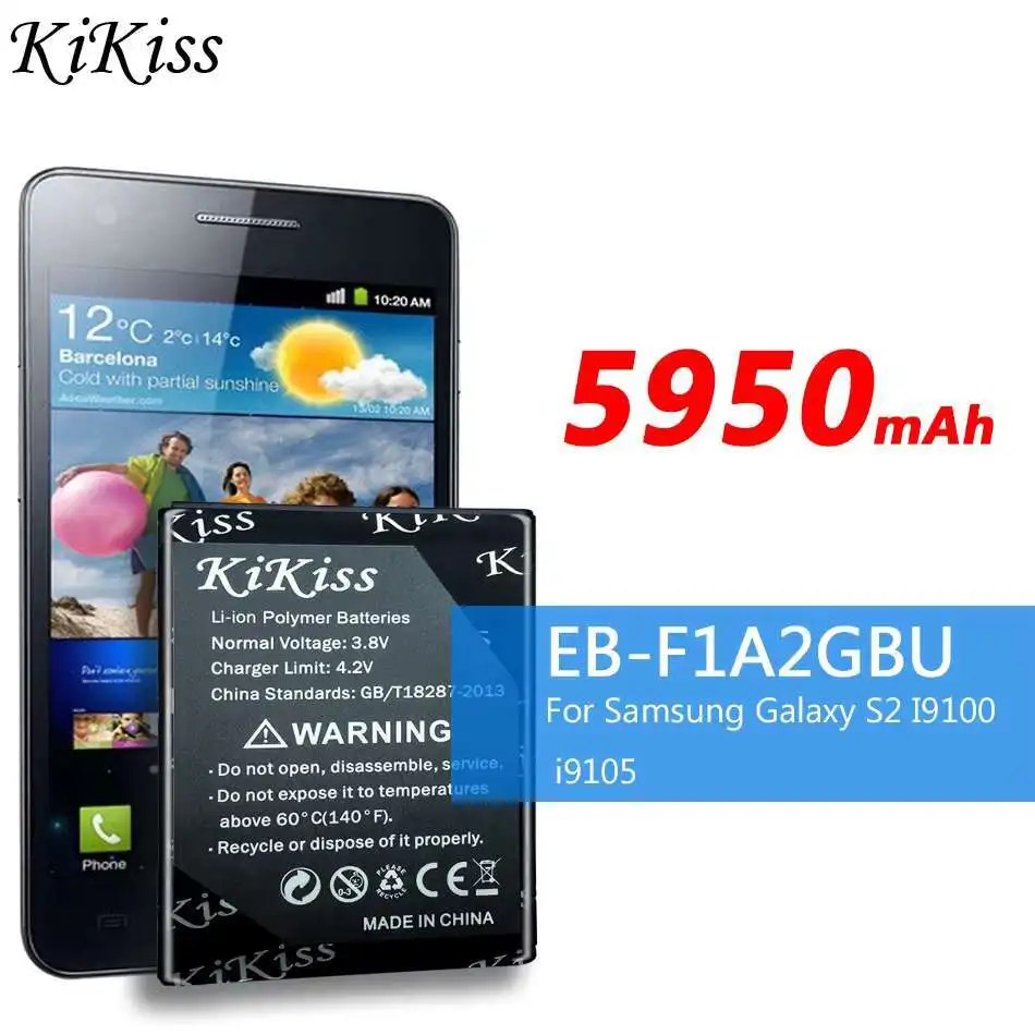 

5950mAh Durable Mobile Phone Battery For Samsung Galaxy S2 I9100 I9103 I9105 i9100G I9108 i9050 S II EB F1A2GBU EB-F1A2GBU