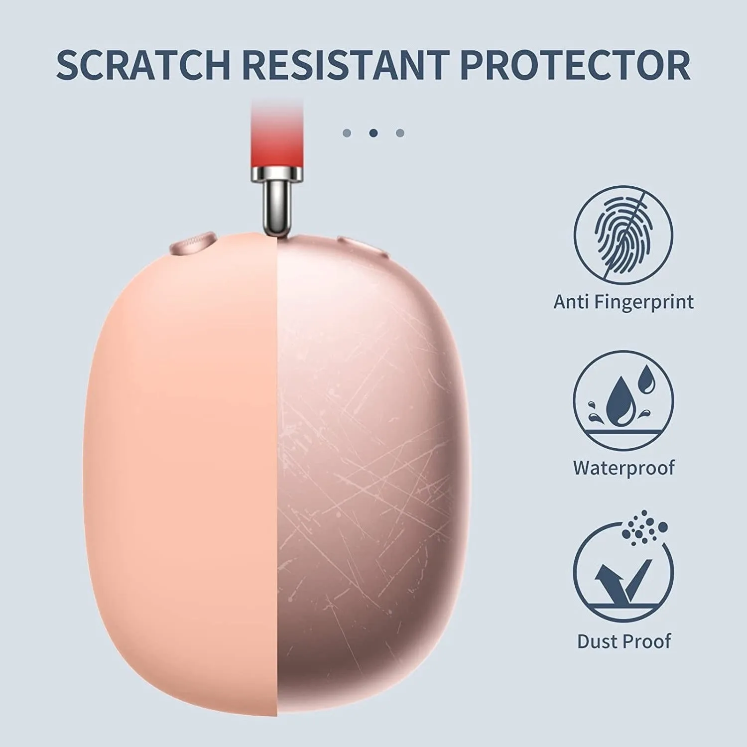 Funda protectora de silicona para auriculares Apple AirPods Max, cascos montados en la cabeza, resistentes a los arañazos