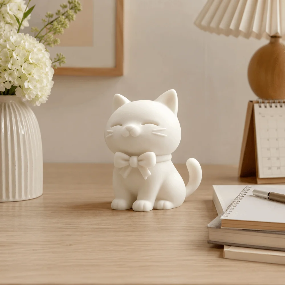 Lovely 5cm Cat Statue Decoration Cut Animal Pet Figurine 3D Printed Creative Desktop Ornaments Collection
