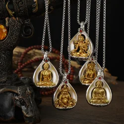 The Green Tara Avalokitesvara Manjushri Amitabha Buddha Pendant Necklace For Men Jewelry Blessing Amulet Necklace Women Gift