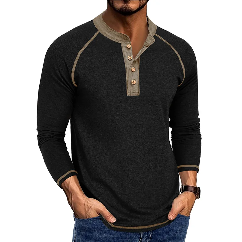 Men's Henley Long Sleeve T Shirt Men Casual Button Pullover Shirt Soft Stretch Lightweight Top for Men Spring Fall Everyday Wear