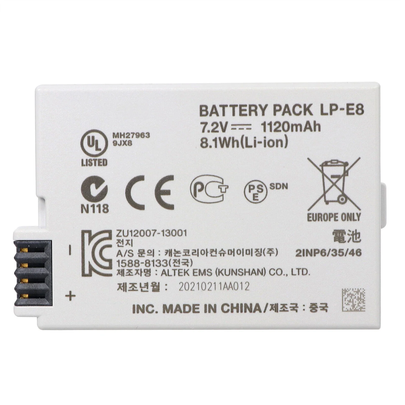 Original 1120mah LP-E8 LPE8 Camera Battery for Canon 550D 600D 650D 700D Kiss X4 X5 X6i X7i Rebel T2i T3i T4i T5i