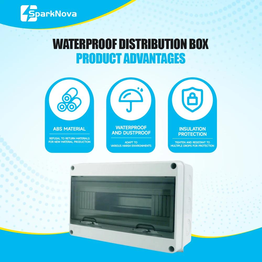 IP65 Waterproof Distribution Box  2/3/5/8/12/15/18/24WAY ABS Plastic Electrical Enclosure HT Series Junction Box