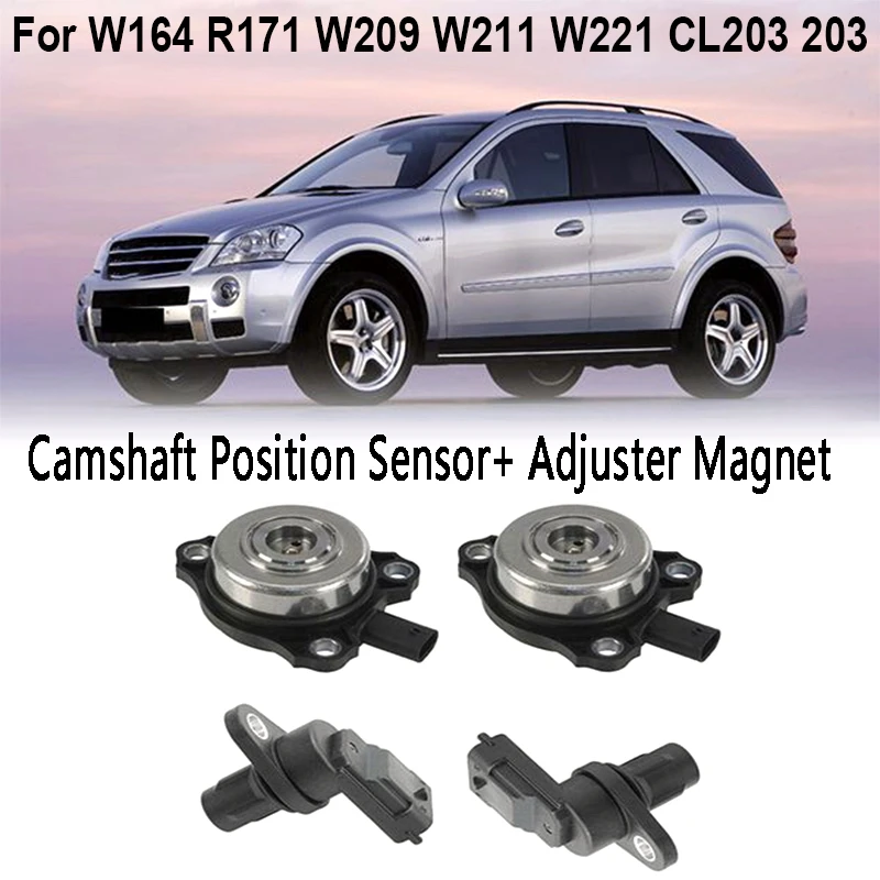 

2Pcs Camshaft Position Sensor+2Pcs Adjuster Magnet For Mercedes-Benz W164 R171 W209 W211 W221 CL203 203