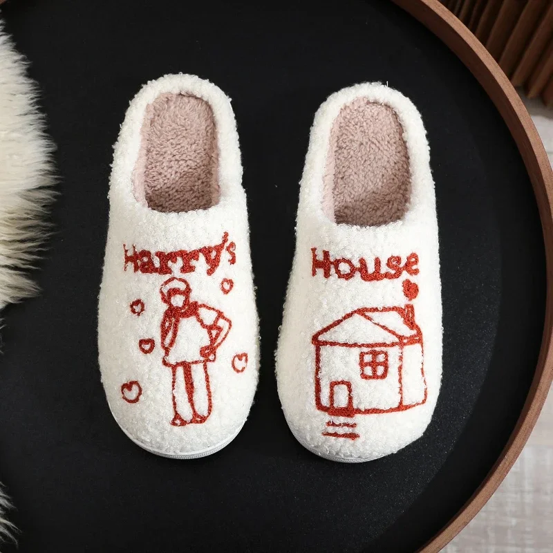 Men Women Household Slippers 2024 Autumn Winter Indoor Plush Warm Comfortable Flat Bottom Cotton Shoes Thick Sole Casual Shoes