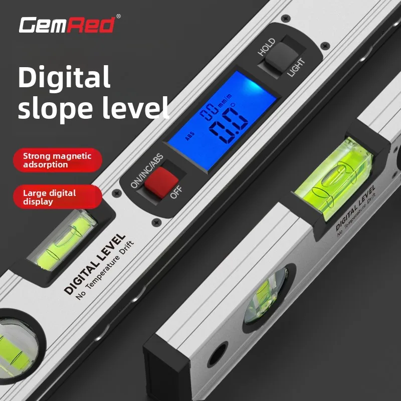 Digital display level ruler, high-precision slope inclination angle, household leveling, magnetic aluminum alloy level technolog