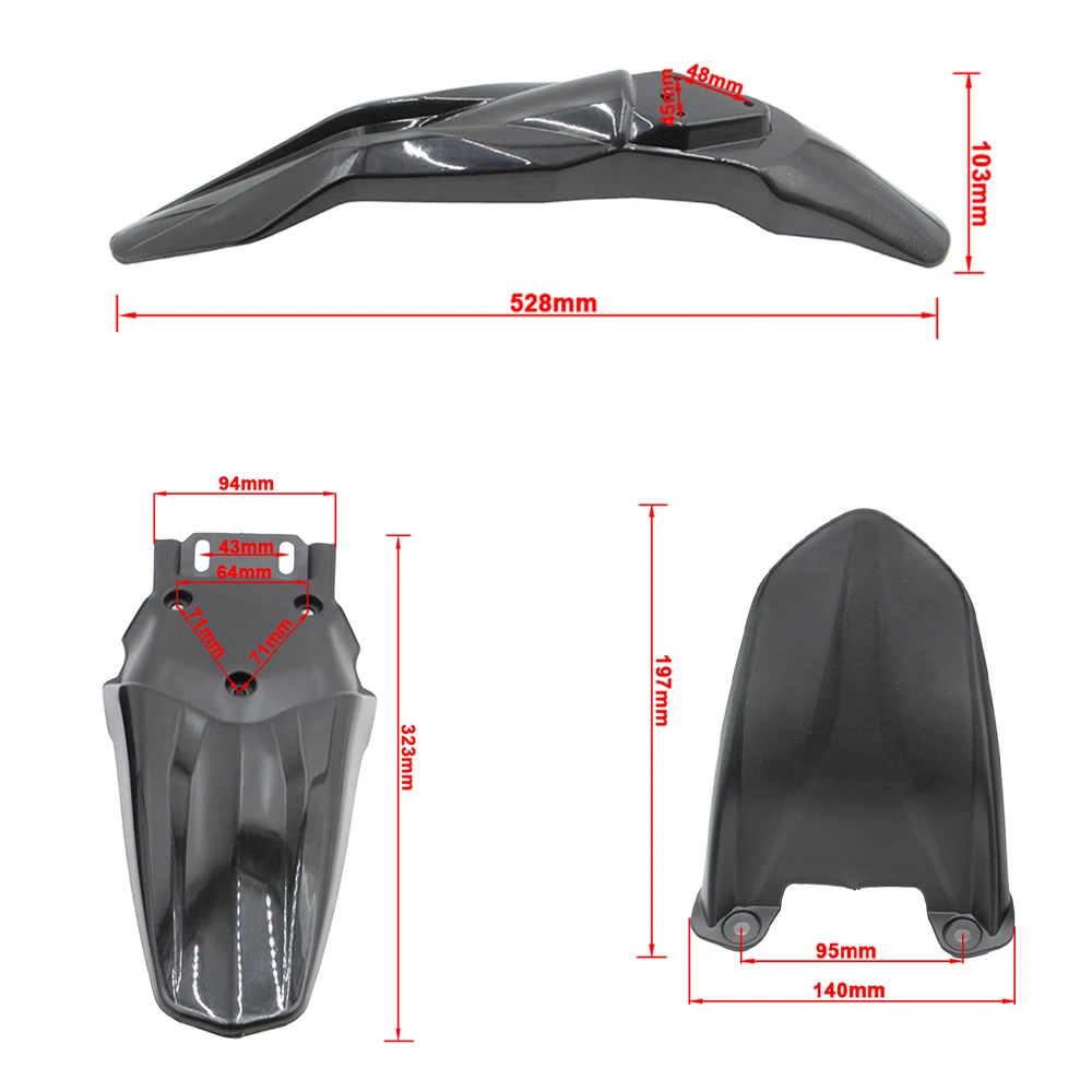 Enduro Motorcycle Front and Rear Fenders Carbon Fiber Wheel Guards for Talaria Sting X3 MX3 MX4 Dirt Bike Protective Accessories