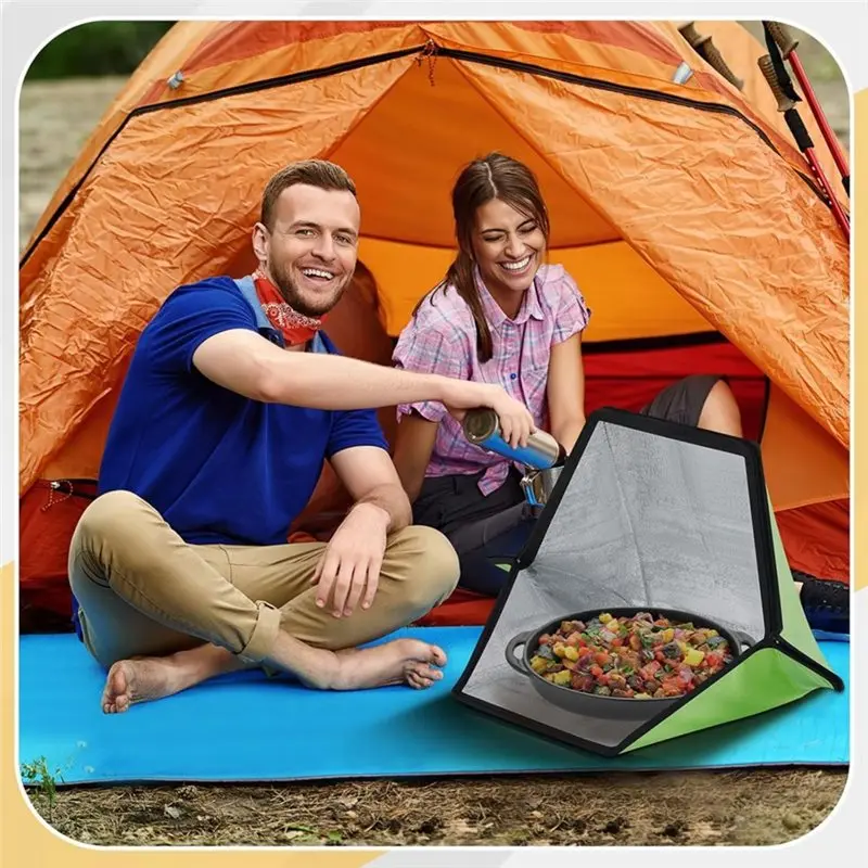 A25F-Portable Foldable Solar Oven & Solar Cooker Mini Camp Stove Outdoor Cookware For Food Reheating & Compost Acceleration