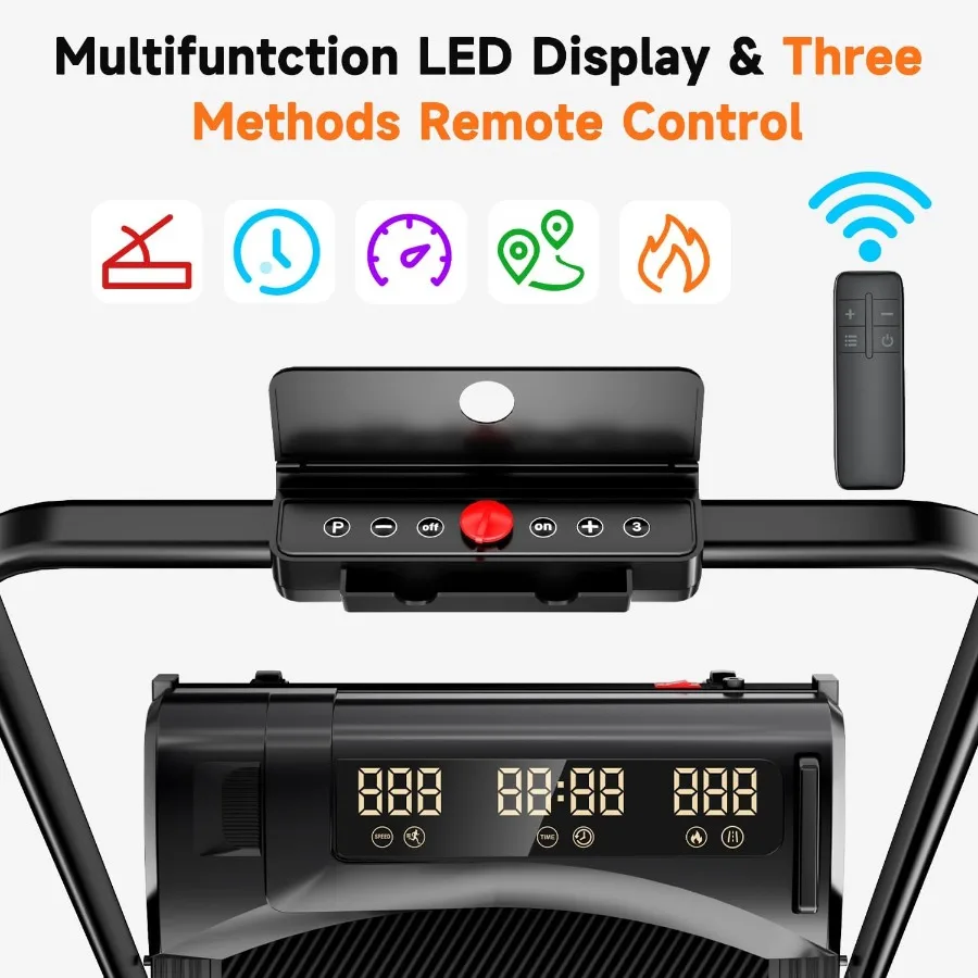 جهاز مشي وسادة المشي تحت المكتب، ميل يدوي بنسبة 100%، سعة 300 رطل، جهاز مشي صغير محمول قابل للطي بقوة 2.5 حصان للمنزل، متوافق مع التطبيق