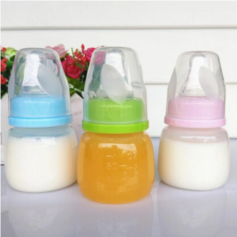 Tragbare Baby Mini Fütterung Still flasche sicher Neugeborene Kinder Pflege Feeder Fruchtsaft Milch flaschen 60ml Phthalat frei