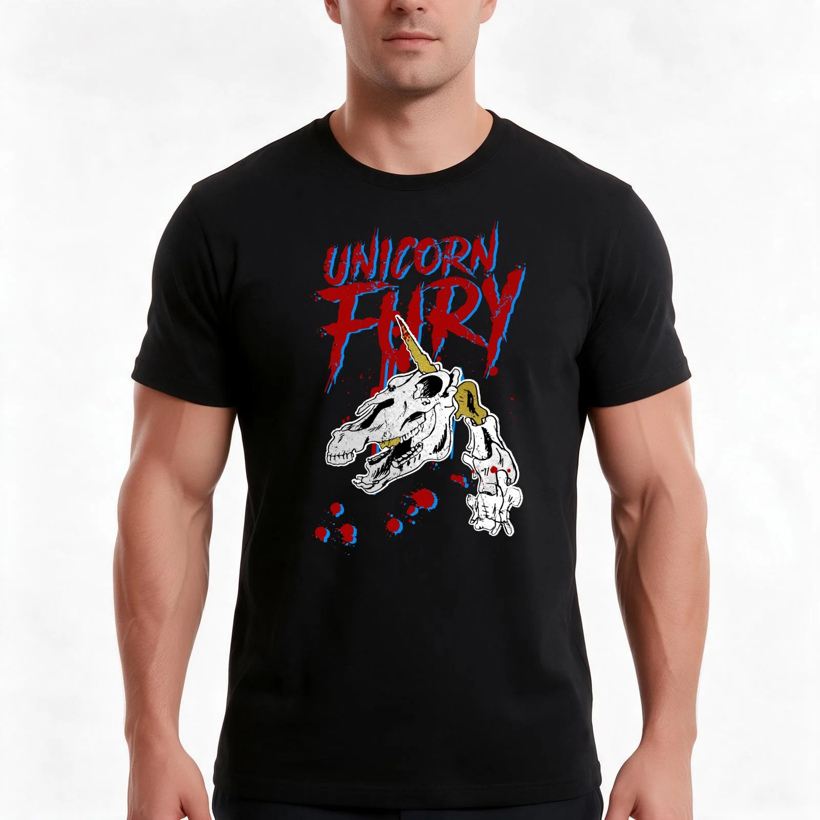 Unicorn Fury 2023 T-Shirt Summer Casual Cotton Tee Oversized Streetwear Tops Vintage Graphic Print Loose Fit Short Sleeve
