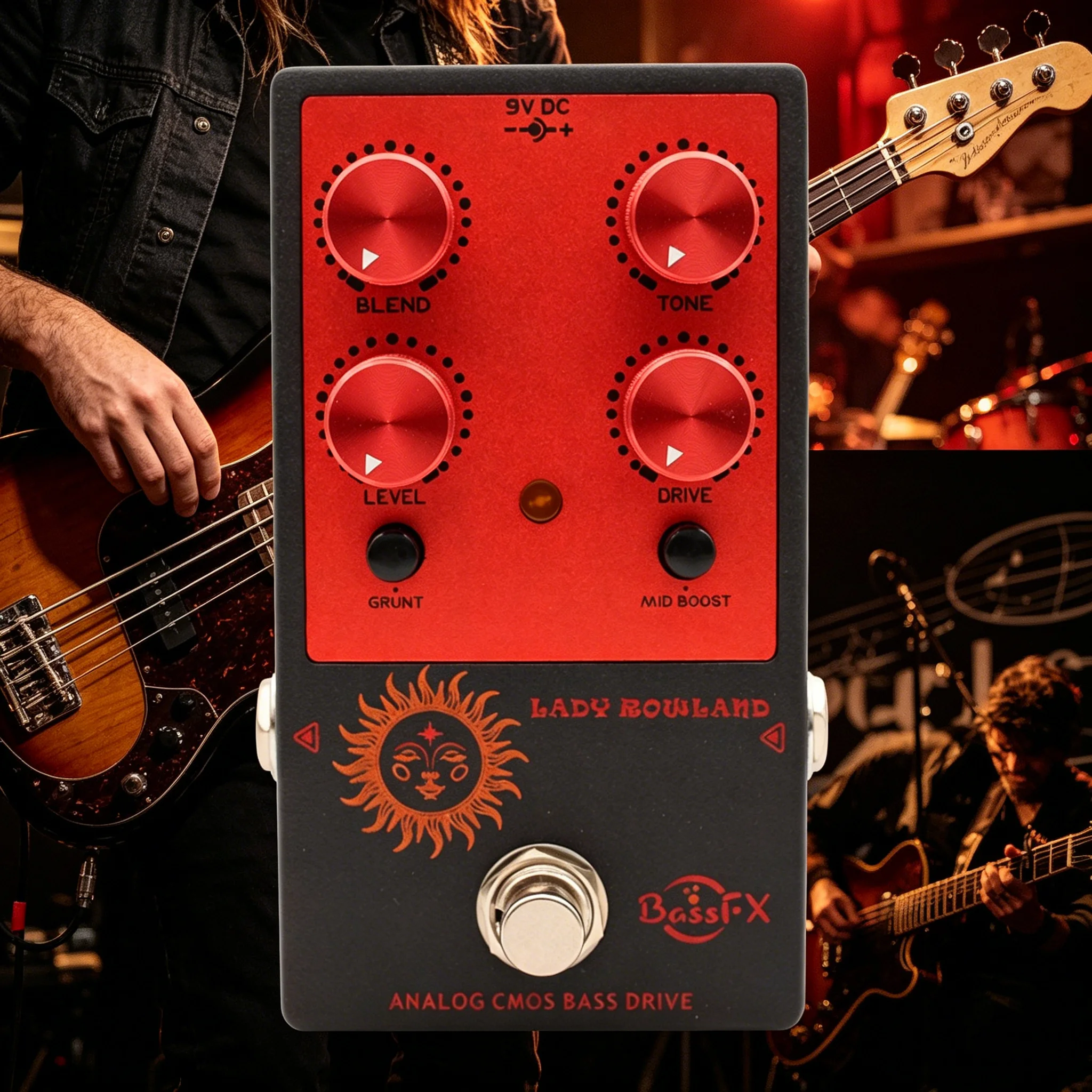 

Педаль овердрайва Fanmuzk Lady Rowland Bass, эффект драйва для активных/пассивных бас-гитар