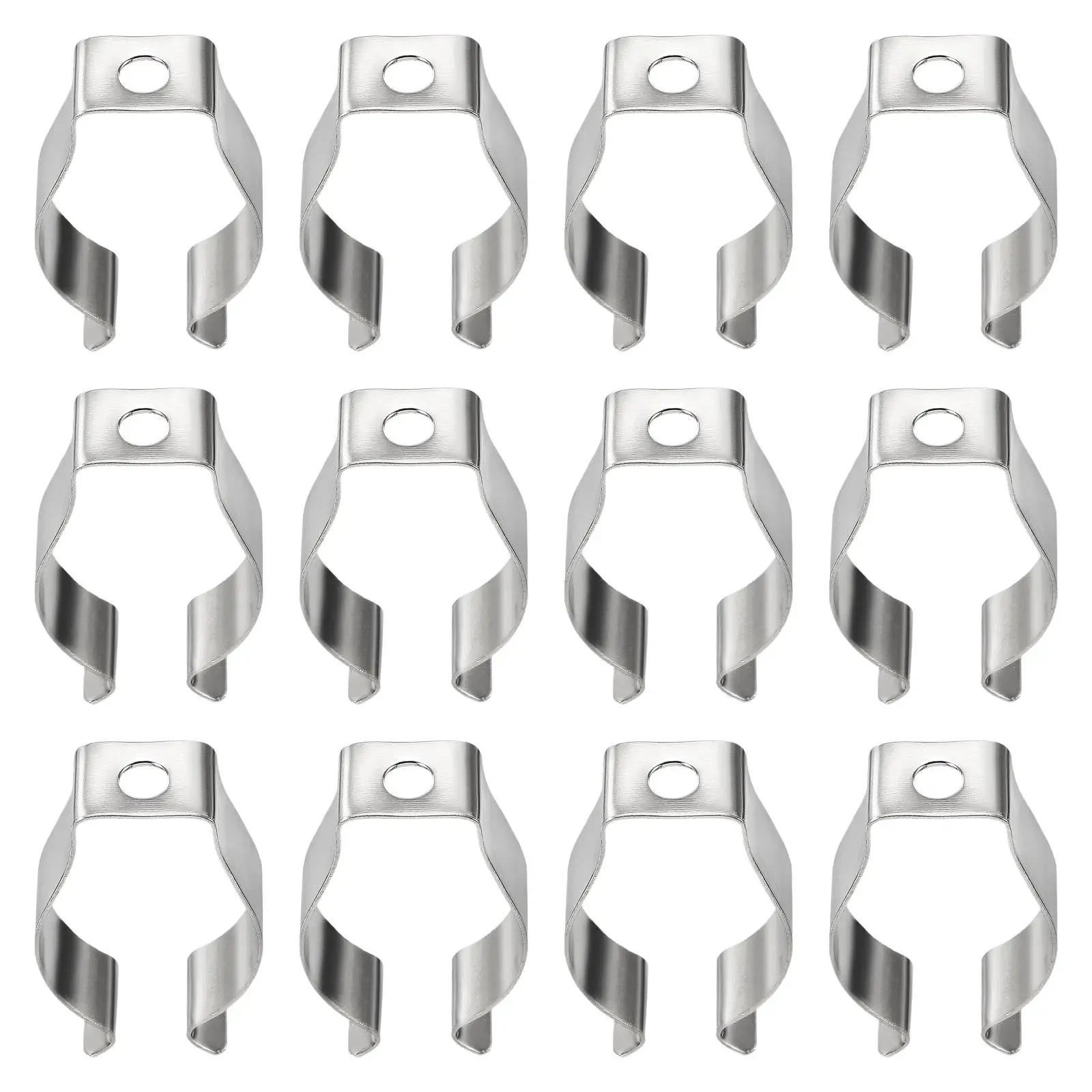 12 個 T6 U クリップホルダーブラケット表面取り付けブラケット頑丈なステンレス鋼ネジパイプクランプ LED 蛍光管用