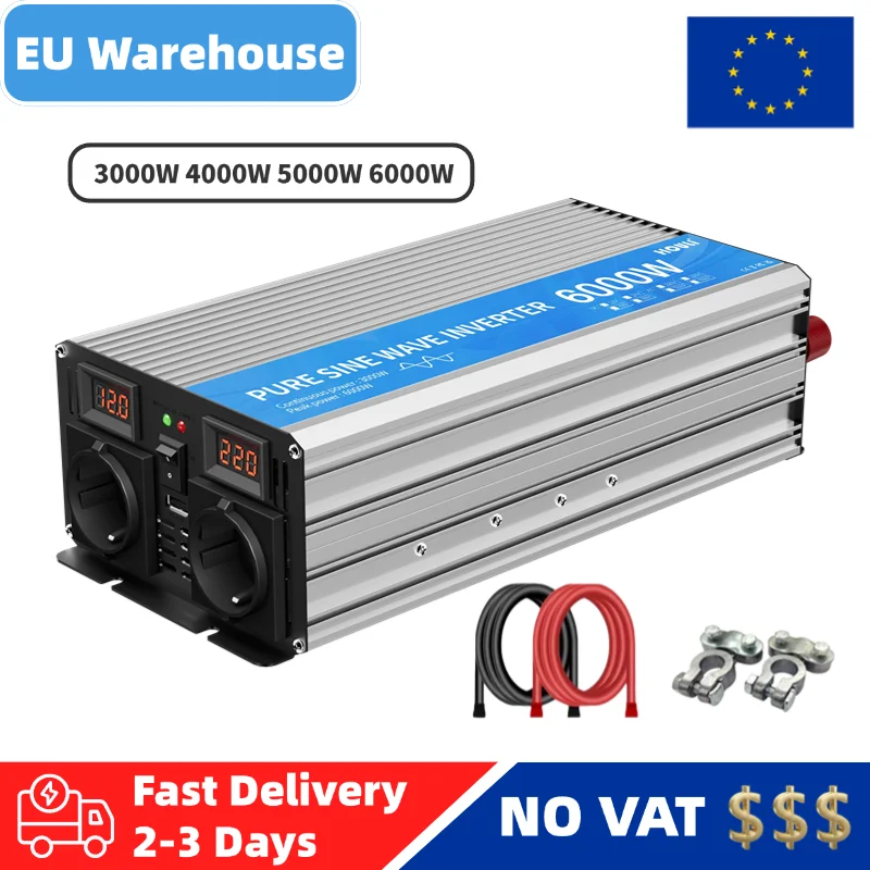 HOULI 12v to 220v car power inverter dc to ac converter 5000W 6000W przetwornica 24v 230v czysty sinus convertisseur