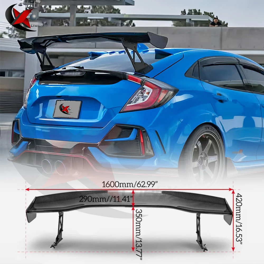 For Honda Civic FK4 FK7 FK8 TypR 5 Door Hatchback 2016-2021 High Quality Real Carbon Fiber Car Rear Wing Trunk Lip Spoiler