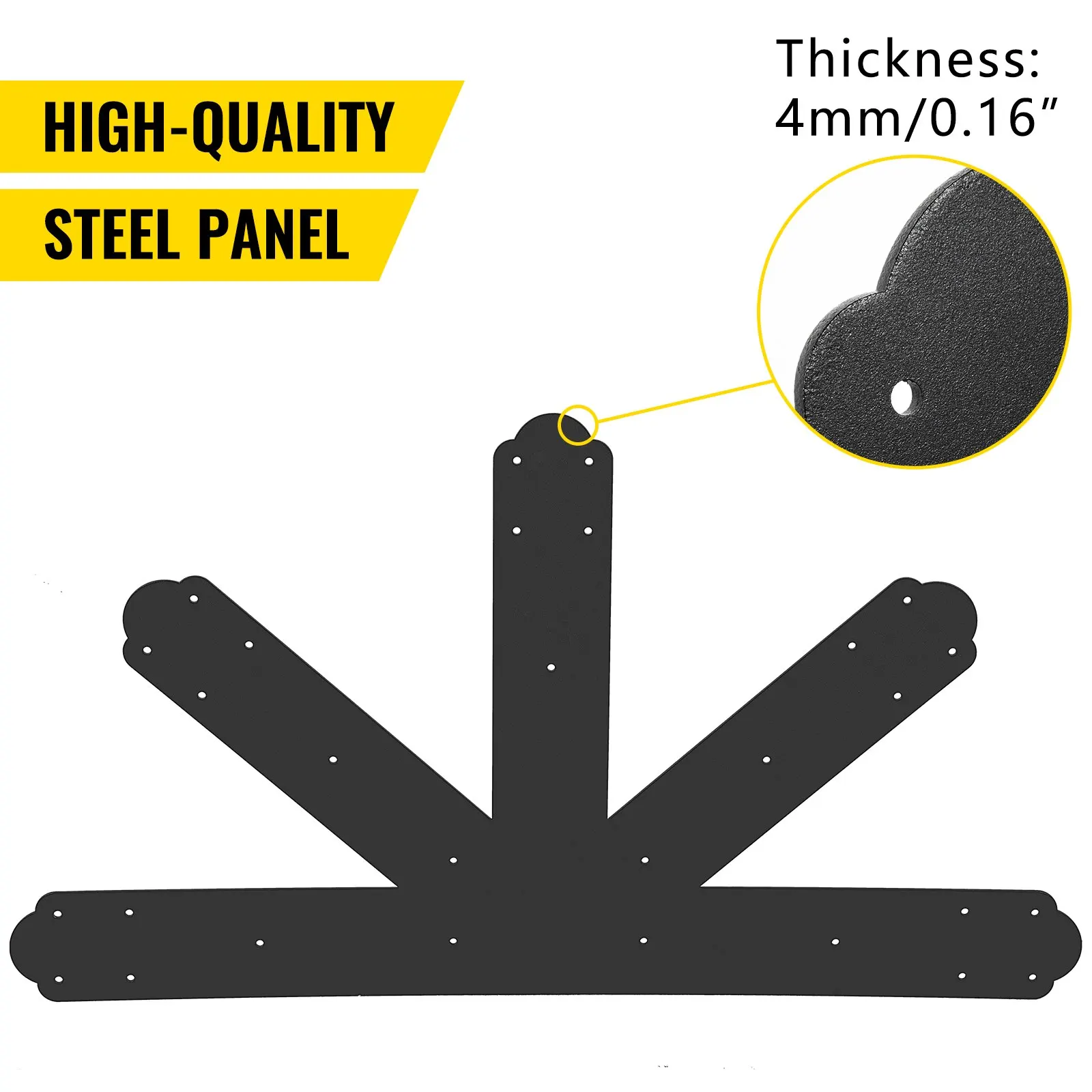 

Gable Plate, Black Powder-Coated Truss Connector Plates, Pitch Gable Bracket, 4 Mm Steel Truss Nail Plates, Decorative Gable