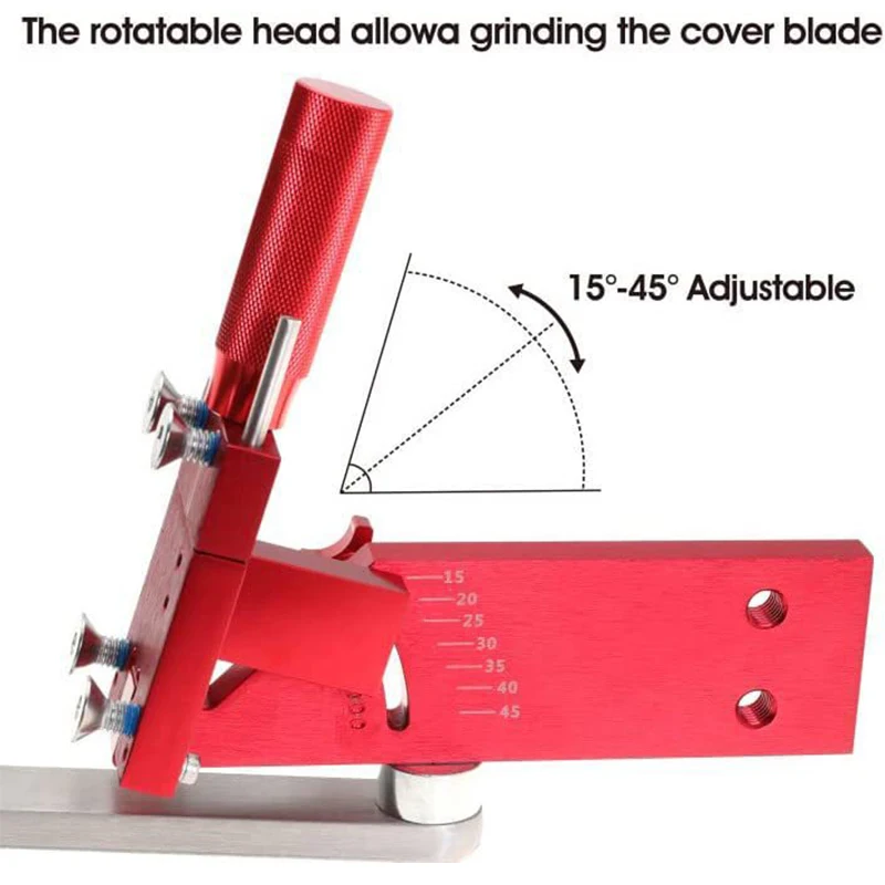 Adjustable Lawn Mower Blade Sharpener Suitable for Right and Left Hands 15-45° Angle Adjustable Blade Sharpener